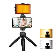 Sporta kamera Puller  Live broadcast kit Puluz tripod mount Led lamp phone clamp Pkt3131B 5907489607117