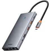 Baseus Portaljoy Series 13W1 Usb-C  2X Hdmi Dp Vga Usb-A 3.1 2.0 Pd Rj45 Sd/Tf Aux szary B00053002811-01 6932172663810 Nb-Dok-Bsus-033