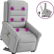 vidaXL paceļams masāžas krēsls, izvelkams, Grey, audums  3303333 8721102963155