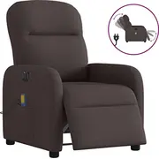 vidaXL Elektriska masāžas krēsls, izvelkams, Dark Brown, audums  3302967 8721102959493