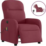 vidaXL Elektriska masāžas krēsls, izvelkams, Wine red, audums  3302965 8721102959479