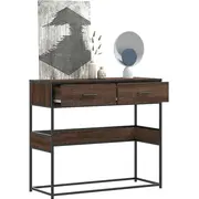 vidaXL konsoles galds, brown oak, 90X35X80 cm  849178 8721102842375