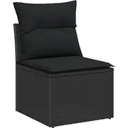 vidaXL 3 daļu dārza dīvānu komplekts ar spilveniem Black poliratans  3345223 8721158948090