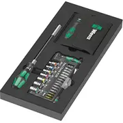 Wera 9750 Kraftform Kompakt und Tool-Check Plus Set 1, 57-Teilig Black/Grün, Steckschlüssel- Bit-Satz, in Schaumstoffeinlage für Werkstattwagen  05150150001 4013288225344