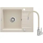 Zlewozmywak granitowy z baterią 1-Komorowy ociekaczem  Zqzg511A 5907650880547