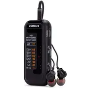 Aiwa R-22Bk kabatas radio ar austiņām, melns