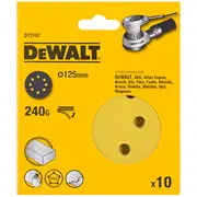 Dewalt Dt3107-Qz Smilšpapīrs Ros 125Mm P240, 10Gab