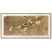Glezna ar rāmi 60X120Cm, putns uz zelta fona 4741243886254