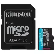 Kingston 512Gb Uhs-I microSD Memory Card with Sd Adapter Class 10, U3, V30 Sdcg4/512Gb