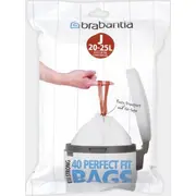 Brabantia atkritumu tvertņu maisiņi,20-25 l, J, 40 gab - 115608