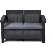 Keter Dārza dīvāns divvietīgs Corfu Love Seat pelēks 29197359939