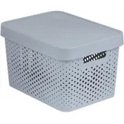 Curver Kaste caurumota ar vāku Infinity Recycled 17L 36X27X22Cm pelēka 0804742099