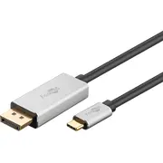 Goobay Usb-C to Displayport Adapter Cable 60176 2 m, Silver/Black, Displayport, Type-C