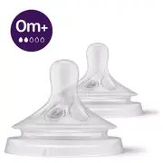 Philips Avent Natural Response barošanas pudeļu silikona knupīši, 0M 2 gab - Scy962/02