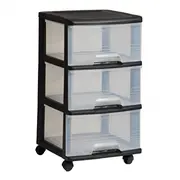 Curver Atvilkltņu sistēma ar 3 atvilktnēm 20L Drawer System 37X39X61Cm melna/caurspīdīga 08067 0806772146