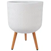 Puķu pods Selena D37Xh52Cm ar koka kājām, balts 4741243891944