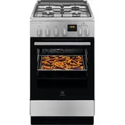 Electrolux Lkk560228X gāzes plīts ar elektrisko cepeškrāsni Steambake, nerūsoša tērauda, 50Cm