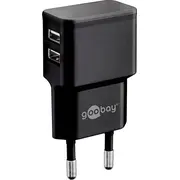 Goobay 44951 Dual Usb charger 2.4 A 12W, Black