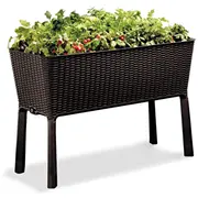 Keter Puķu pods Easy Grow Rattan Waves brūns 29194592590