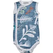 Lodger Romper Botanimal kokvilnas bodijs bez piedruknēm, Ocean, 68 cm - Rf 07468