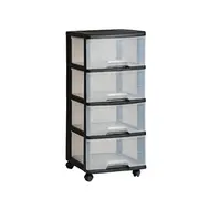 Curver Atvilktņu sistēma ar 4 atvilktnēm 20L Drawer System 37X39X80,5Cm melna/caurspīdīga 0806771146