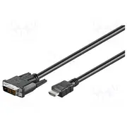 Goobay 50580 Dvi-D - Hdmi cable, nickel plated, 2M, Black