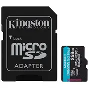 Kingston 256Gb Uhs-I microSD Memory Card with Sd Adapter Class 10, U3, V30 Sdcg4/256Gb