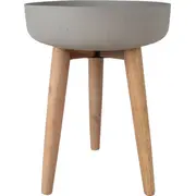 Puķu pods Sandstone ar koka kājām D39Xh51Cm, pelēks 4741243725485