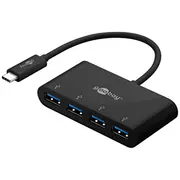 Goobay 4-Port Usb-C Multiport Adapter 61073 Black Usb-A, Type-C