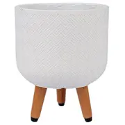 Puķu pods Sky Selena D24Xh29.6Cm, balts, ar koka kājām 4741243891968