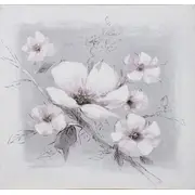 Eļļas glezna 60X60Cm, balti ziedi 4741243840843