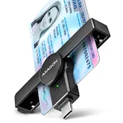 Id karšu lasītājs Axagon Foldable pocket Usb-C Smart / card reader Cre-Smpc