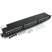 Lanberg Patch Panel 24 Port 1U 19 Cat.5E Ft with Cable Organizer Shielded Pps5-1024-B