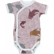 Lodger Romper Empire Fish kokvilnas bodijs ar īsām piedruknēm, Nocture, 68 cm - Rf 07768