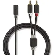 Adapteris Nedis 3.5Mm F - 2X Rca M 0.2M 5412810265534  Cabw22255At02 kabelis video audio