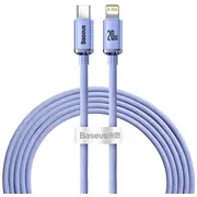 Baseus Crystal cable Usb-C to Lightning  20W Pd 2M Violet Cajy000305 6932172602796 81338-Uniw Fd-2310-6932172602796 Usb kabelis