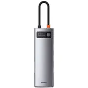 Baseus Metal Gleam Series Hub 8W1  Usb-C do 3X Usb 3.0 Hdmi Pd Ethernet Rj45 microSD/SD Cahub Cv0G 6953156204652 baseus20210423114132 dock stacijas Hdd adapteri