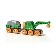 Brio Green Crane Truck  Trailer Freight 33698 Rotaļu auto un modeļi