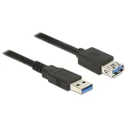 Cable Usb 3.0 2M  Am-Af black 85056 kabelis