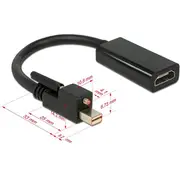 Delock 62640 0.25M Mini Displayport Hdmi black Videokabel-Adapter  kabelis video audio