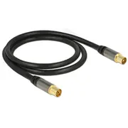 Delock Antennenkabel Iec - St/Bu 1.00M schwarz  88922 Tv aksesuāri
