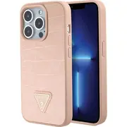 Guess Guhcp15Lpcrthcp iPhone 15 Pro 6.1 różowypink hardcase Croco Triangle Metal Logo  152896-Uniw 3666339152284 Gue003114-0 maciņš apvalks mobilajam telefonam