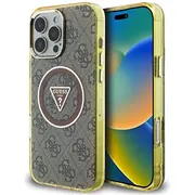Guess Iml 4G Glitter and Triangle Logo Magsafe Aizsargapvalks priekš Apple iPhone 16 Pro Max  Guhmp16Xhg4Prtgw 57983124169 Gue004544-0 maciņš apvalks mobilajam telefonam