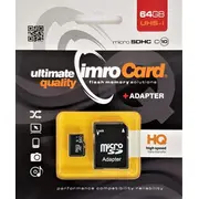 Imro 10/64G Uhs-I Adp memory card 64 Gb Microsdhc Class 10  Uhs I Kom000517 Microsd10/64Gadpuhs atmiņas karte