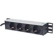 Intellinet Power strip rack 10 1U 250V/15A 4X Schuko 1 8M power cable  714020 Ups aksesuāri