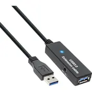 Kabel Usb Inline A/A  10M Black 35655 kabelis