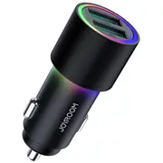 Ladowarka Joyroom samochodowa ladowarka 2 x Usb z podswietleniem 24W czarny Jr-Cl10  6941237177537 88187-Uniw iekārtas lādētājs