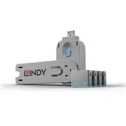 Lindy Usb Port Blocker 4P Blue w/Key - Pack 4  4002888404525