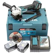 Makita cordless angle Dga511Rtj  18 Volt Blue / black Makpac size 2 2X Li-Ion battery 5.0 Ah Slīpmašīna