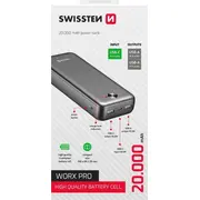 Swissten Power Worx Pro Bank Ārējas Uzlādes Baterija 20000 mAh  8595217490659 22013961 Powerbank mobilā uzlādes iekārta